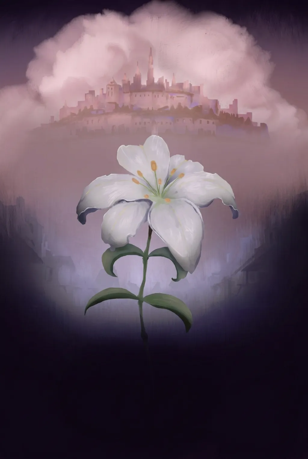 Illustration de couverture de La Princesse d'Ébène : couronne de fleurs blanches dans un anneau d'or